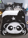 This stylish and adorable comforter set features a cute panda design, perfect for kids and teens. The 3 piece set includes a comforter cover and pillowcases, providing a complete and coordinated bedding look. Made with high-quality materials, this set is both comfortable and durable.