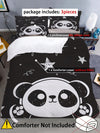 Cute Panda Printed Comforter Set for Kids and Teens - 3 Piece Set Including Comforter Cover and Pillowcases