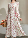 Chic Floral Lantern Sleeve Dress for Effortless Elegance