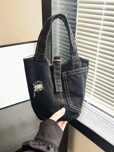 Denim College Chic Tote Bag: The Ultimate Campus Carry-All