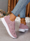 Sparkle and Shine in Pink: Women's Rhinestone Decorated Sports Shoes for School Fashion