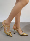 Elegant Crystal Chain Stiletto Pumps: Luxe Pointed Toe Heels for Every Season