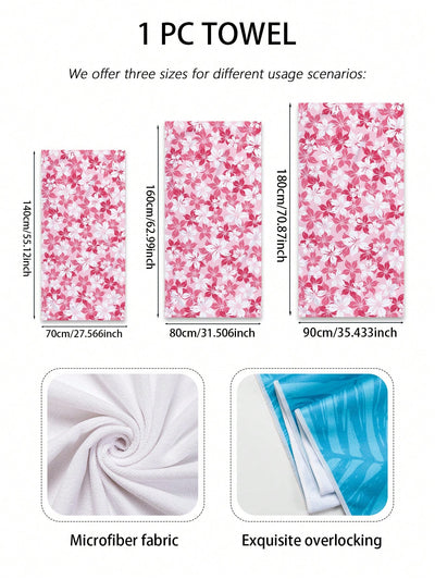 Red Rose Paradise: Ultra-Fine Fiber Absorbent Beach Towel for Swimming, Bathing, and Outdoor Travel