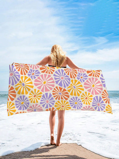 Boho Floral Beach Towel: Oversized, Super Absorbent, and Perfect for Travel and Outdoor Activities - Various Sizes for Adults and Children