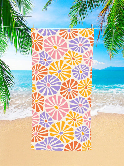 Boho Floral Beach Towel: Oversized, Super Absorbent, and Perfect for Travel and Outdoor Activities - Various Sizes for Adults and Children