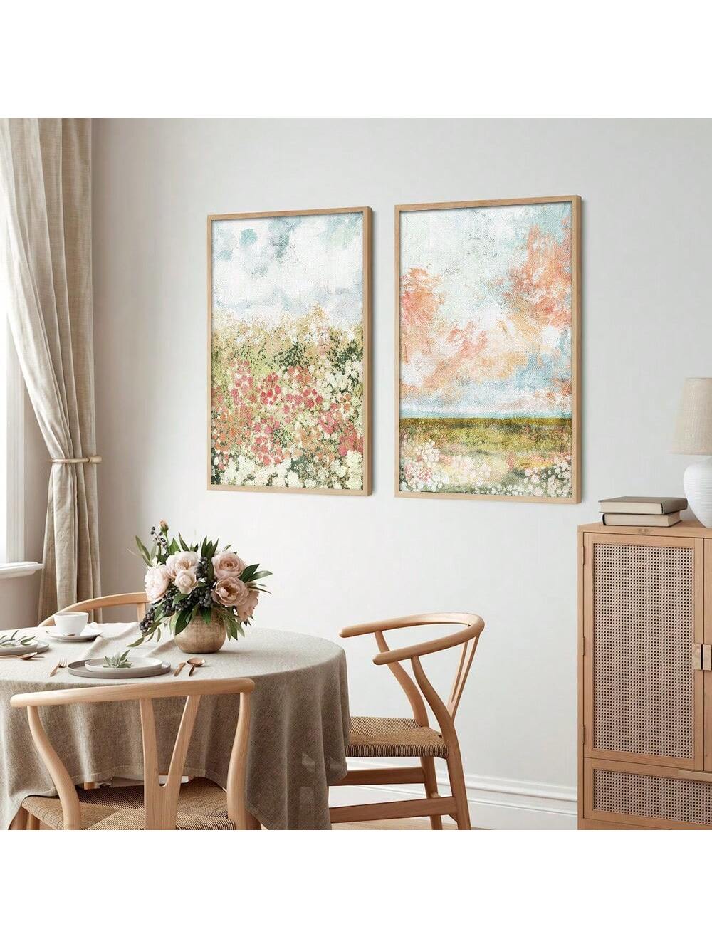 Bring a splash of nature’s charm to your space with this vibrant set of 2 unframed botanical flower canvas posters. Perfect for rustic home decor, these lively prints add a fun and fresh touch to any room. Their bright colors and detailed floral designs make your walls bloom with personality—no green thumb required! Easy to mix and match, they’re ready to brighten up your cozy corners with playful botanical vibes.