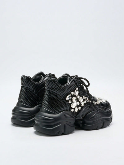 Sparkling Heights: Rhinestone Prom Sneakers for Dazzling Style