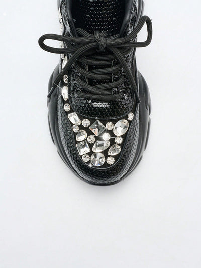 Sparkling Heights: Rhinestone Prom Sneakers for Dazzling Style
