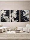 Enhance your living space with this modern abstract face canvas poster. The black and white aesthetic adds a touch of sophistication to any room, while the unframed design allows for versatile placement. Perfect for home decor, offices, hotels, and more. Elevate your space with this unique, expertly crafted room art print.