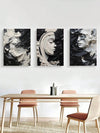 Modern Abstract Face Canvas Poster Set - Contemporary Black and White Wall Art for Aesthetic Home Decor