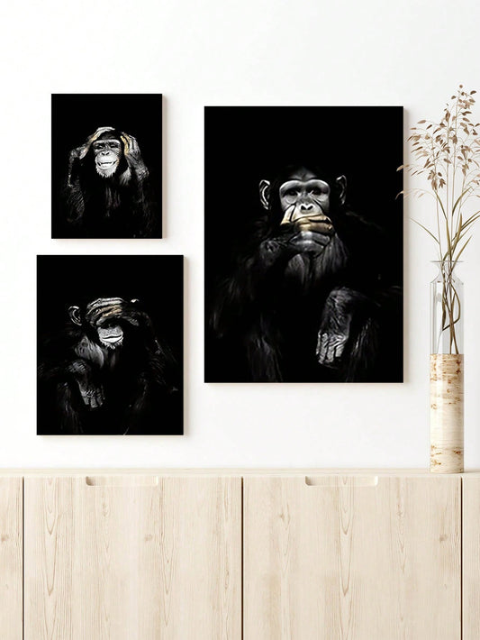 Vintage Style Orangutan Canvas Poster - Funny Animal Wall Art for Home Decor