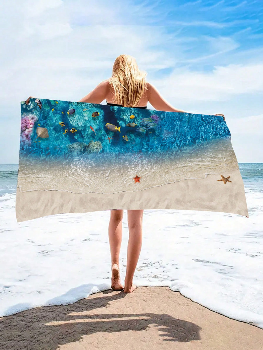 Bring the tranquility of the ocean to your outdoor activities with our Ocean Breeze Ultra-Fine Fiber <a href="https://canaryhouze.com/collections/towels?sort_by=created-descending" target="_blank" rel="noopener">Beach Mat</a>. Made with ultra-fine fibers, this mat is perfect for yoga, sunbathing, and more. The stylish starfish and anchor print adds a touch of beachy charm while the durable material ensures comfort and durability.