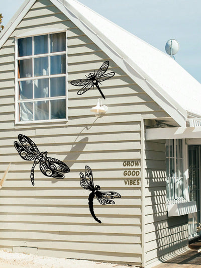 Enchanting 3-Piece Metal Dragonfly Wall Decor Set – Perfect for Indoor & Outdoor Spaces