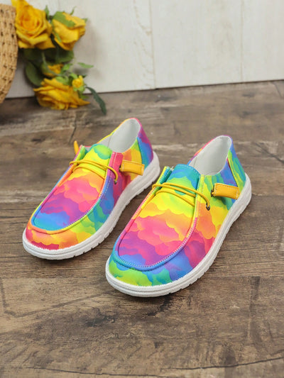 Summer Graffiti Flat Sneakers: Trendy Slip-On Lazy Shoes for Women