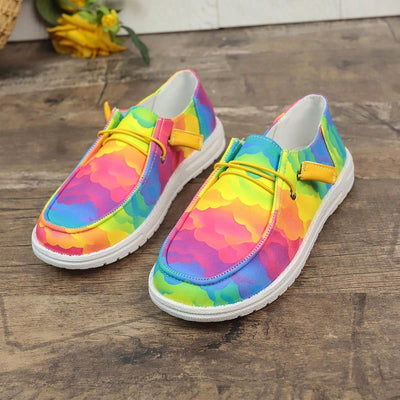 Summer Graffiti Flat Sneakers: Trendy Slip-On Lazy Shoes for Women