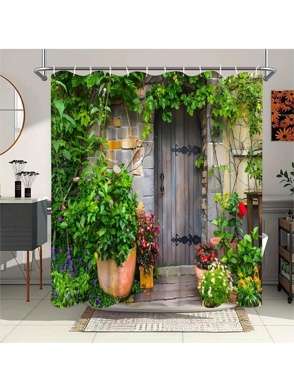 Create a peaceful and inviting atmosphere in your bathroom with our Serene Garden Oasis Shower Curtain. Inspired by modern fashion, this curtain will elevate your bathroom's style while providing a refreshing escape during every shower.