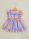 Countryside Chic: Colorful Striped Ruffle Hem Dress for Stylish Pets in Spring and Summer