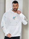 Stay Cool and Stylish with Men's Plus Size Water Gun Letter Print Drop Shoulder Hoodie