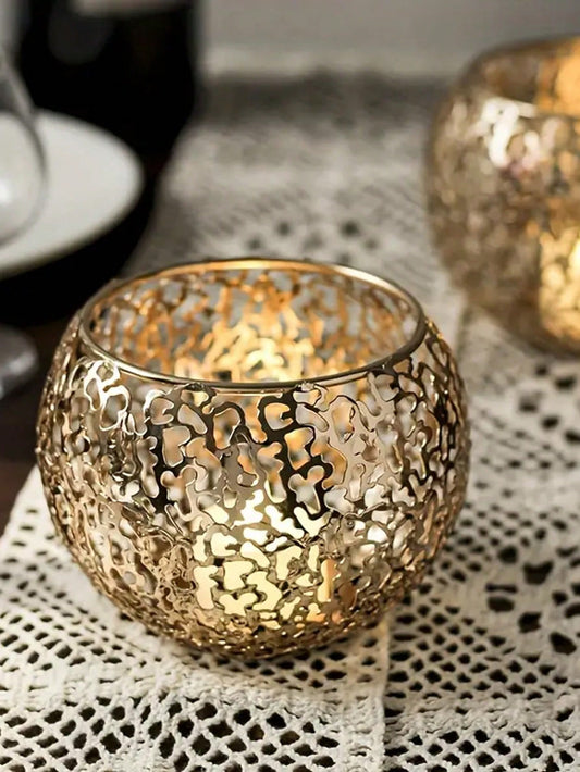 Add a touch of vintage elegance to your wedding table with our Golden Iron Candle Holder Cover. Made from high-quality iron, this cover is not only visually stunning but also durable. Its intricate design and golden finish will surely add a touch of sophistication to any event.