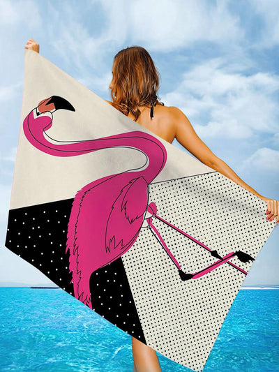 Flamingo Paradise: Multi-Purpose Beach Towel for Swim, Camp, Yoga, Dive, and Travel