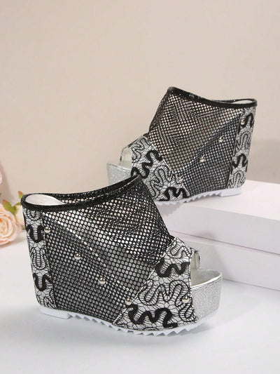 Summer Chunky Heels: Waterproof Platform Sandals with Fish Mouth Design