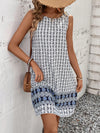 Chic and Stylish: Boho Pattern Printed Sleeveless Straight Fit Dress