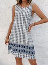 Chic and Stylish: Boho Pattern Printed Sleeveless Straight Fit Dress