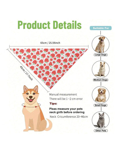 Colorful Fruit Pattern Dog Bandana Set for Your Furry Friend