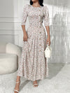 Chic Pleated Floral Dress with Button Details - Perfect for Any Occasion