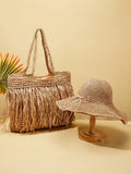 Enhance your summer style with our Summer Chic Combo. The tote bag and hat set is perfect for the stylish college student. Made with durable materials, the tote bag offers convenience for carrying essentials. The chic hat provides both protection and style under the sun. Perfect for Mother's Day gifting.
