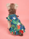 Beach Chic: Palm Leaf Patterned Pet Dress for Cats and Dogs