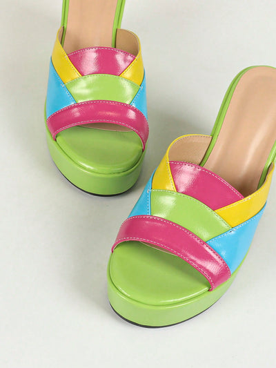 Chic and Colorful Open-Toe High Heel Sandals for Women
