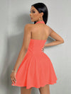 Flaunt Your Figure: Women's Solid Color Halter Neck Dress