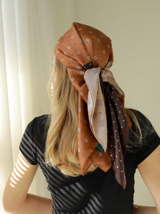 Elevate your daily looks with our Chic Element Pattern Print Silk Bandana Headscarf. Made of luxurious silk, this headscarf features a chic pattern that will add a touch of elegance to any outfit. Perfect for any occasion, it is versatile, stylish, and comfortable to wear. Elevate your style game with this must-have accessory.