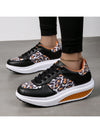 Stylish Leopard Print Athletic Sneakers with Thick Sole - Women's Platform Running Shoes