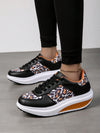 Stylish Leopard Print Athletic Sneakers with Thick Sole - Women's Platform Running Shoes