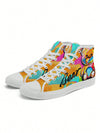 Colorful Bear Print High Top Sports Shoes - Lightweight and Breathable