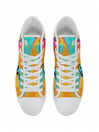 Colorful Bear Print High Top Sports Shoes - Lightweight and Breathable