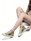 Colorful Bear Print High Top Sports Shoes - Lightweight and Breathable