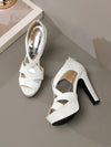 Sultry French Open Toe Chunky Heels with Vintage Appeal