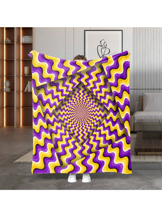 Introducing the Geometric Bliss: Flannel Digital Print <a href="https://canaryhouze.com/collections/blanket" target="_blank" rel="noopener">Blanket</a>, the perfect addition to your cozy home or travel essentials. This blanket features a vibrant yellow and purple geometric print, providing both style and warmth. Made from soft flannel material, it's perfect for snuggling up on chilly days.