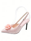 Pink Fairy Sandals: Elegant Rose Flower Design High Heeled Shoes for Spring/Summer