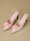 Pink Fairy Sandals: Elegant Rose Flower Design High Heeled Shoes for Spring/Summer