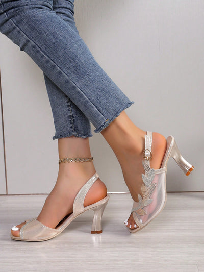 Stylish Mesh High Heels: Lace-Up Stilettos for Versatile Fashionistas