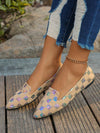 Chic Plus Size Floral Printed Pointed Toe Flats for Spring, Summer & Autumn