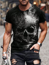 Summer Style: Men's Casual Skull Print Crew Neck Short Sleeve T-Shirt