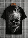 Summer Style: Men's Casual Skull Print Crew Neck Short Sleeve T-Shirt