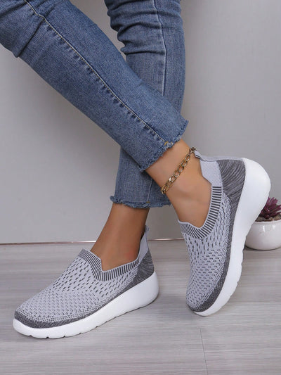 Comfort and Style Combined Knitted Wedge Heeled Sports Shoes