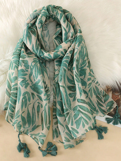 Wild and Stylish: Zebra Striped Print Tassel Decor Scarf