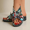 Summer 2024 European American Style Floral Low-Heeled Sandals